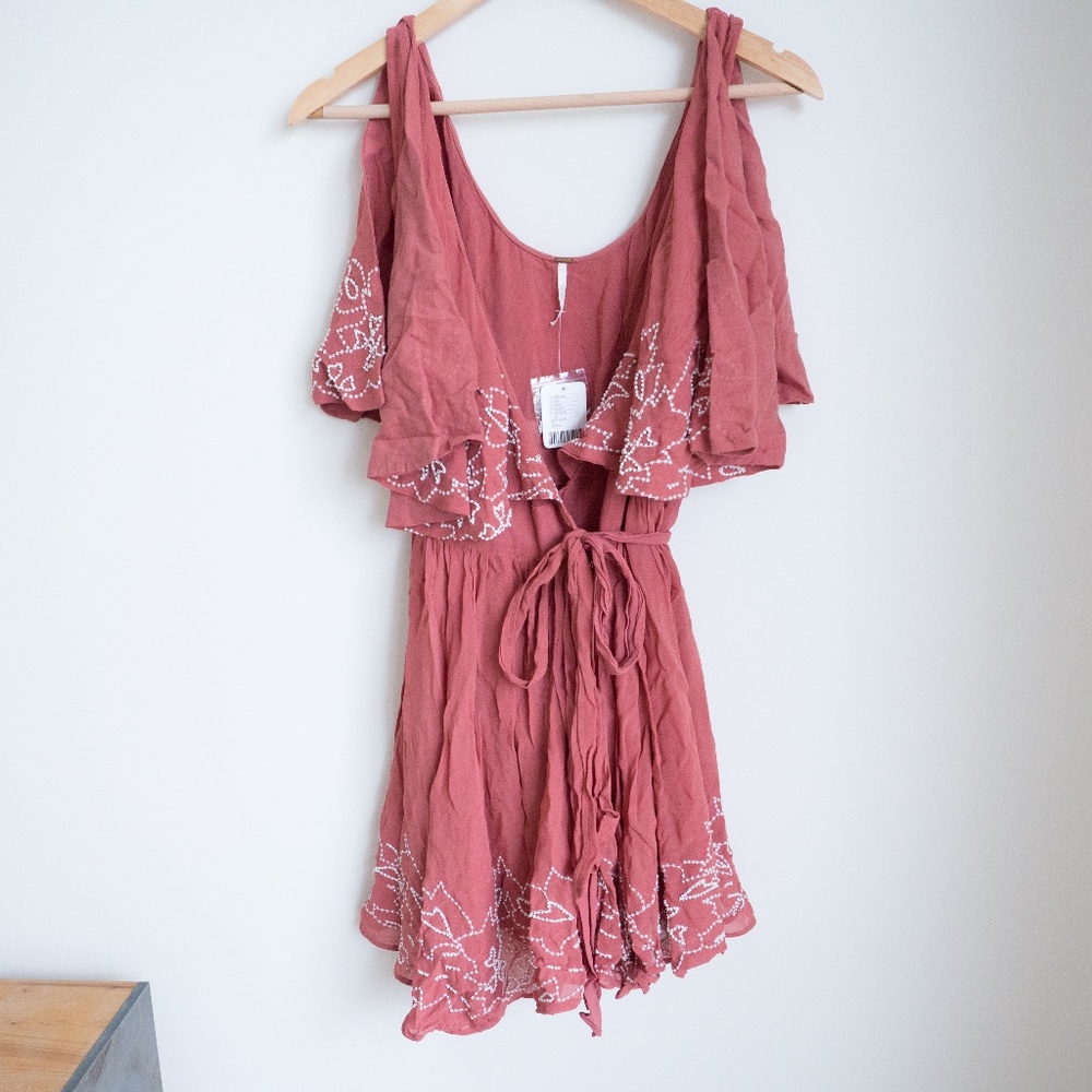 Free People Pink Wrap Dress